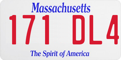 MA license plate 171DL4