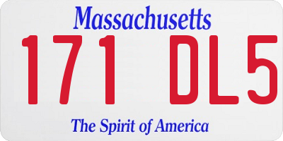 MA license plate 171DL5