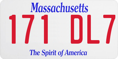 MA license plate 171DL7