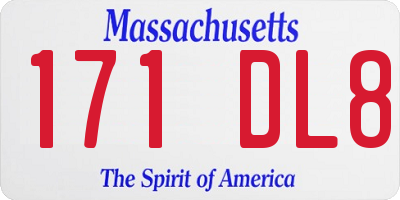 MA license plate 171DL8