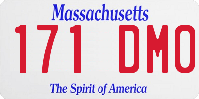 MA license plate 171DM0