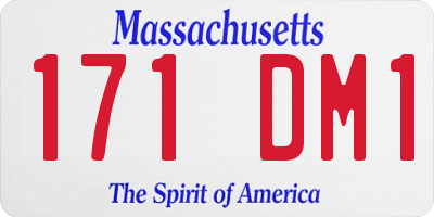 MA license plate 171DM1