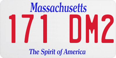 MA license plate 171DM2