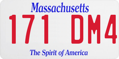 MA license plate 171DM4