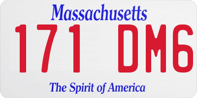 MA license plate 171DM6