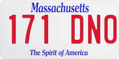 MA license plate 171DN0