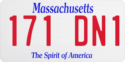 MA license plate 171DN1