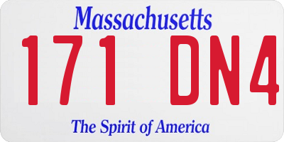 MA license plate 171DN4