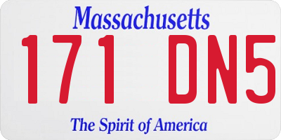 MA license plate 171DN5