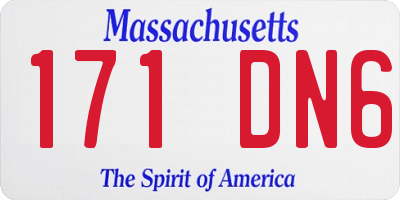 MA license plate 171DN6