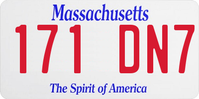 MA license plate 171DN7