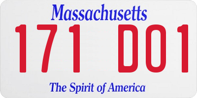 MA license plate 171DO1