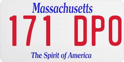 MA license plate 171DP0