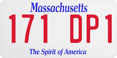 MA license plate 171DP1
