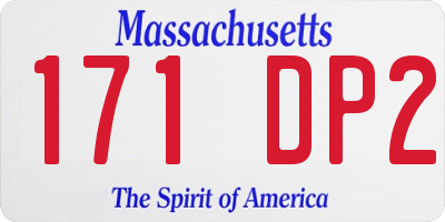 MA license plate 171DP2