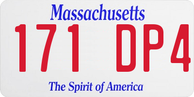 MA license plate 171DP4