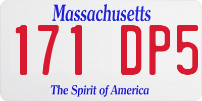 MA license plate 171DP5