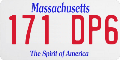 MA license plate 171DP6