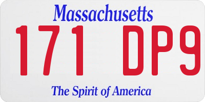 MA license plate 171DP9