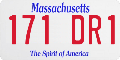 MA license plate 171DR1