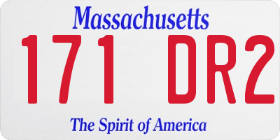 MA license plate 171DR2