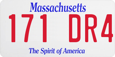 MA license plate 171DR4