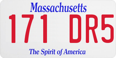 MA license plate 171DR5