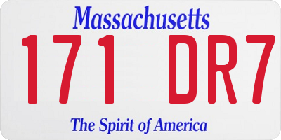 MA license plate 171DR7