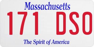 MA license plate 171DS0