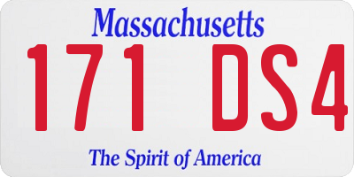 MA license plate 171DS4