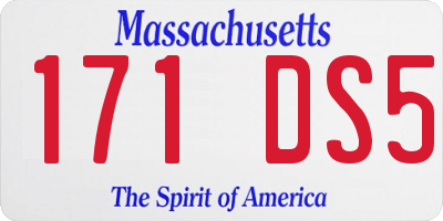 MA license plate 171DS5