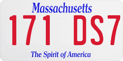MA license plate 171DS7