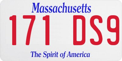 MA license plate 171DS9