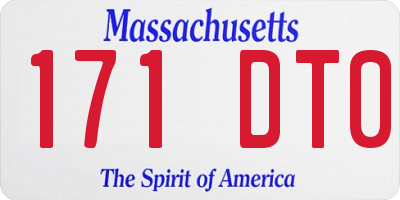 MA license plate 171DT0