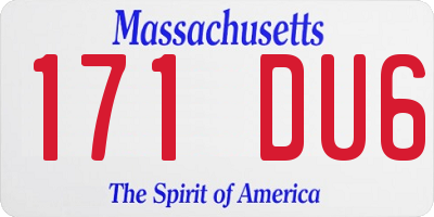 MA license plate 171DU6