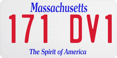 MA license plate 171DV1