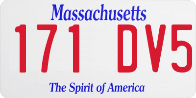 MA license plate 171DV5