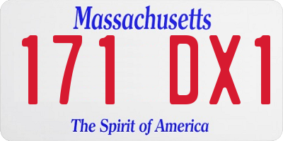 MA license plate 171DX1