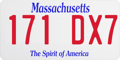MA license plate 171DX7