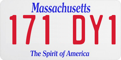 MA license plate 171DY1
