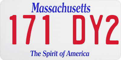 MA license plate 171DY2