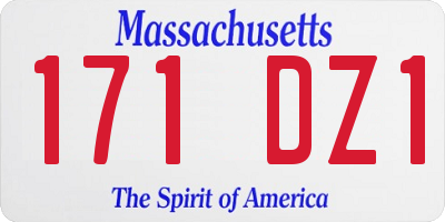 MA license plate 171DZ1
