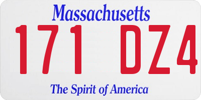 MA license plate 171DZ4