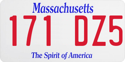 MA license plate 171DZ5