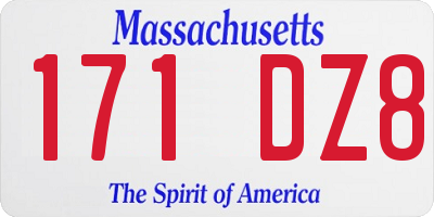 MA license plate 171DZ8