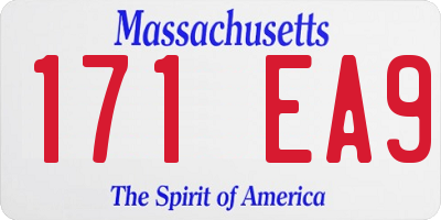 MA license plate 171EA9