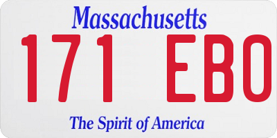 MA license plate 171EB0