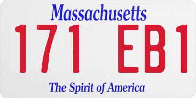 MA license plate 171EB1