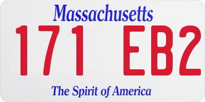 MA license plate 171EB2