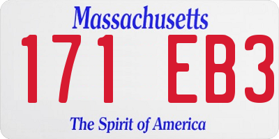 MA license plate 171EB3